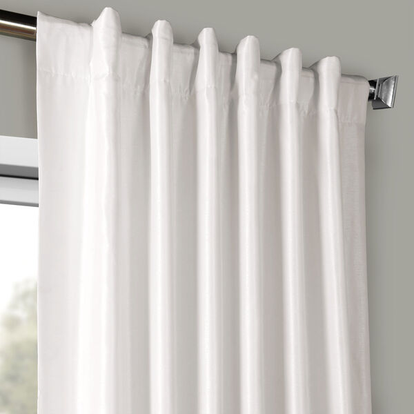 Ice White Vintage Textured Faux Dupioni Silk Single Panel Curtain 50 x 108, image 4