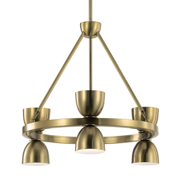 Baland Brushed Natural Brass LED Six-Light Chandelier, image 3