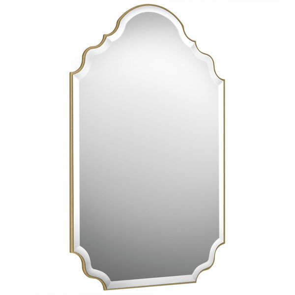 Camille Clear 23-Inch Arched Gold Frame Mirror, image 3