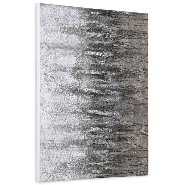 Gray Frequency Textured Metallic Unframed Hand Painted Wall Art, image 4