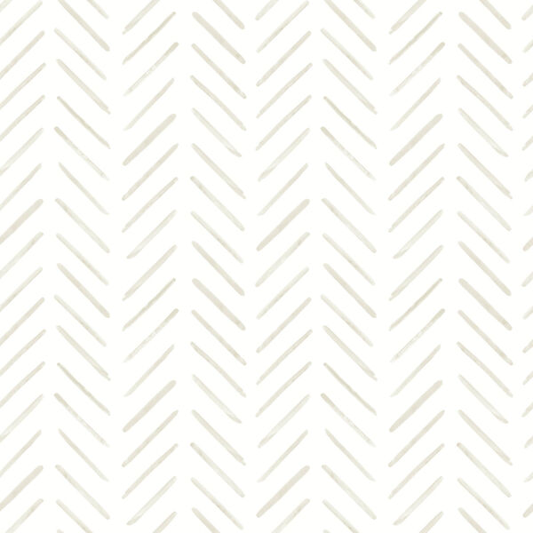 Waters Edge Off White Painted Herringbone Pre Pasted Wallpaper - SAMPLE SWATCH ONLY, image 2