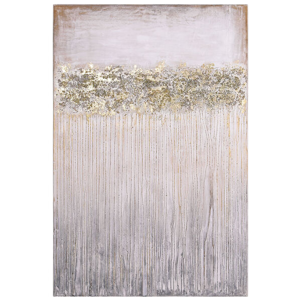 Dust Textured with Gold Foil Unframed Hand Painted Wall Art, image 2