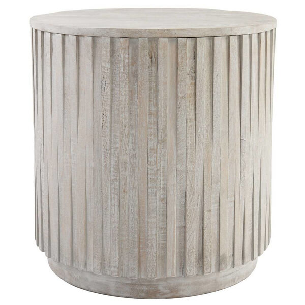 Maya Sunbleached Grey Round End Table, image 1