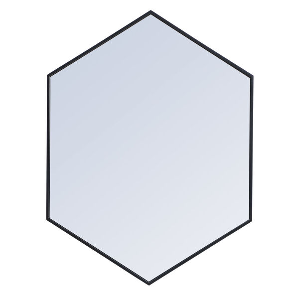 Eternity Black 30-Inch Hexagon Mirror, image 1