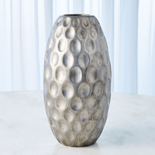 Silver 8-Inch Dimple Vase, image 2