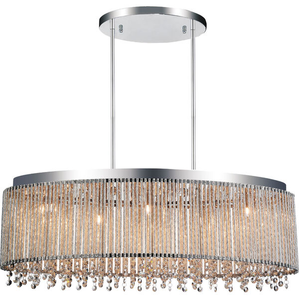 Claire Chrome Five-Light Chandelier with K9 Clear Crystal, image 1