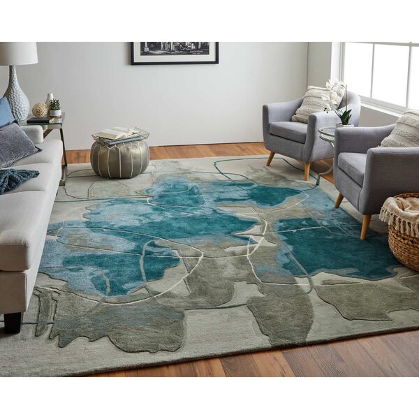Anya Blue Gray Ivory Rectangular 3 Ft. 6 In. x 5 Ft. 6 In. Area Rug, image 3