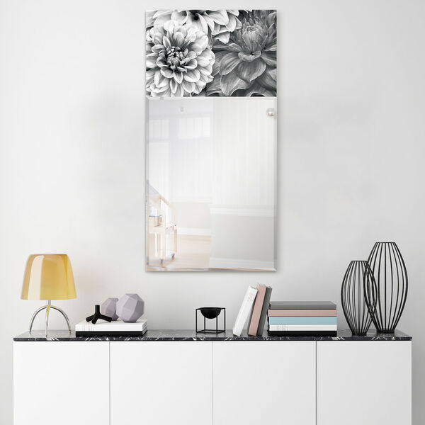 Blossoms Gray 48 x 24-Inch Rectangular Beveled Wall Mirror, image 4