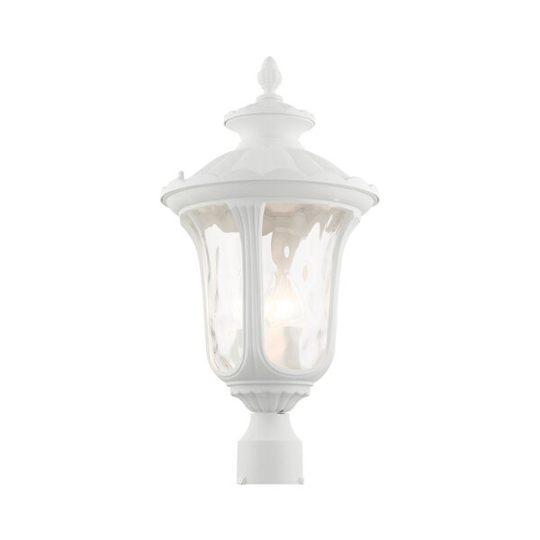 Oxford Textured White 11-Inch Three-Light Outdoor Post Lantern, image 4