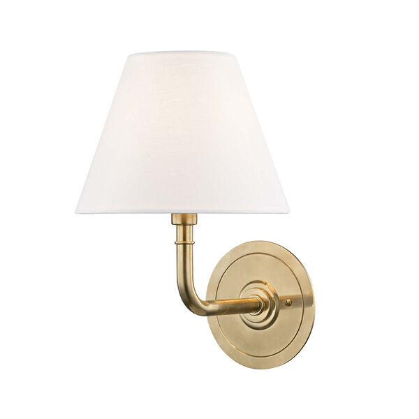 Signature No.1 Gold and Off White One-Light Wall Sconce, image 1