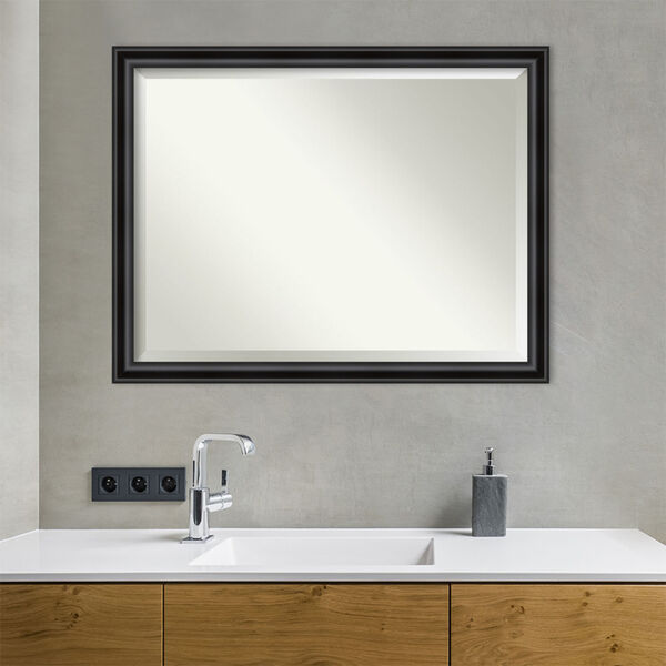 Black 44W X 34H-Inch Bathroom Vanity Wall Mirror, image 3