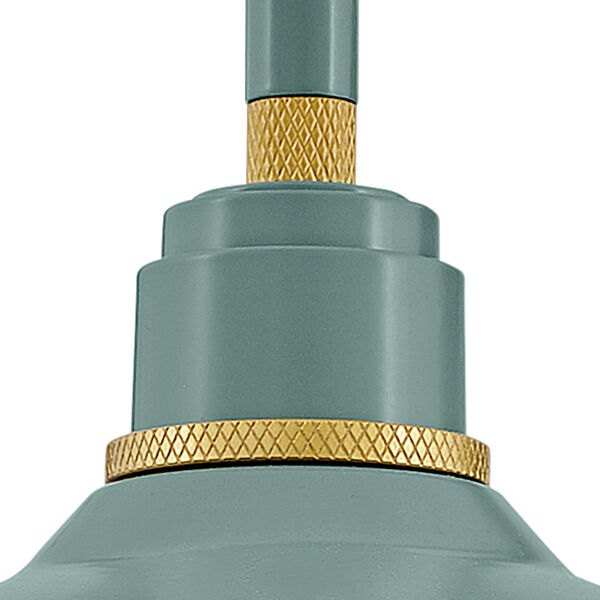 Foundry Classic Sage Green and Brass One-Light Small Gooseneck Barn Light, image 6