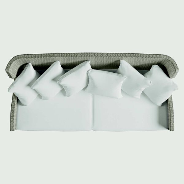 Captiva Pewter Gray and White Outdoor Sofa, image 5