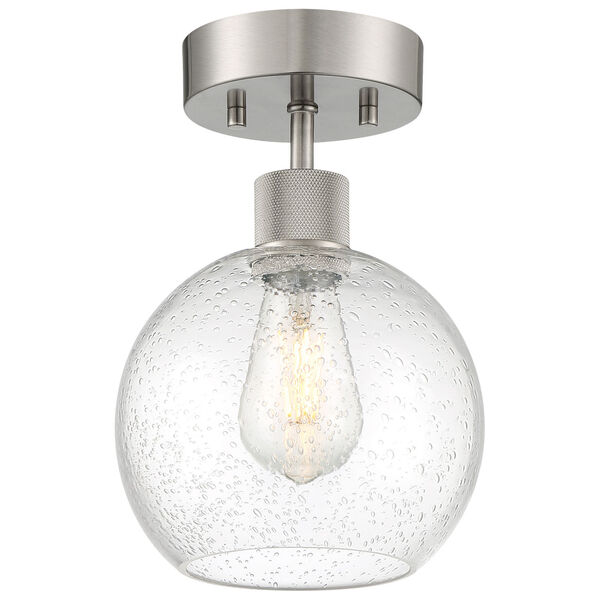 Port Nine Silver One-Light LED Semi-Flush with Clear Glass, image 1