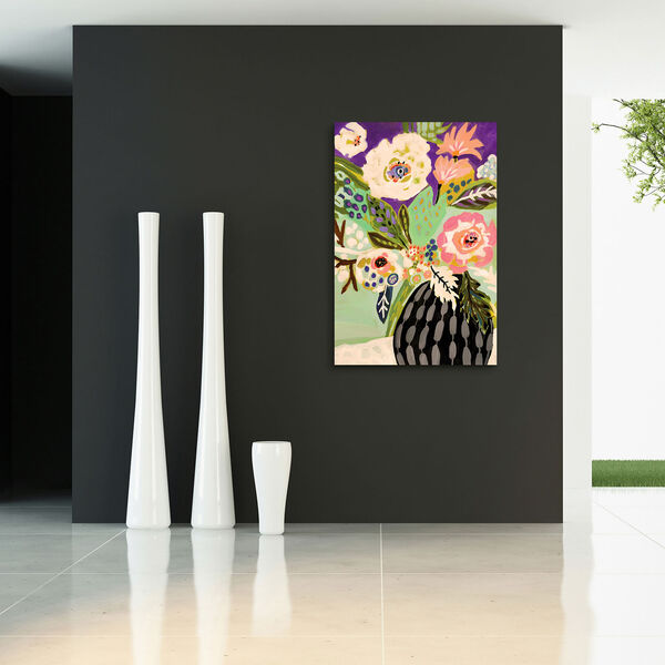 Fresh Flowers in Vase I Frameless Free Floating Tempered Glass Wall Art, image 1
