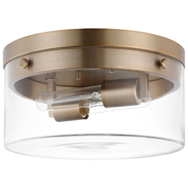 Intersection Burnished Brass 14-Inch Two-Light Flush Mount, image 1