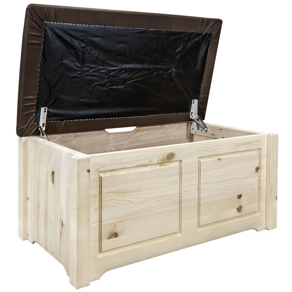 Homestead Natural Blanket Chest with Saddle Upholstery, image 4