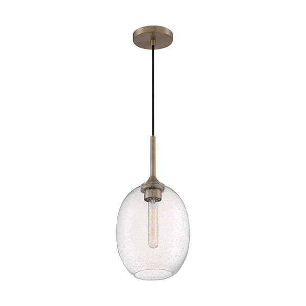 Aria Burnished Brass 17-Inch One-Light Pendant with Clear Seeded Glass, image 2