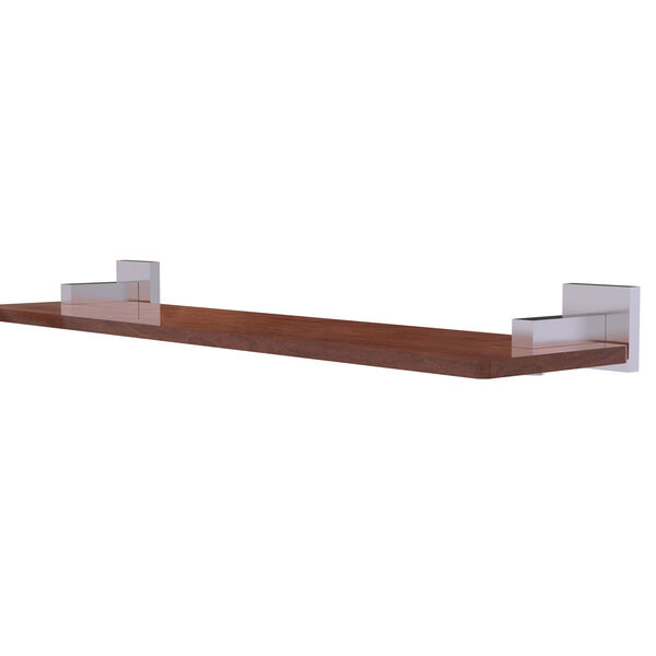 Montero Satin Chrome 22-Inch Solid IPE Ironwood Shelf, image 1