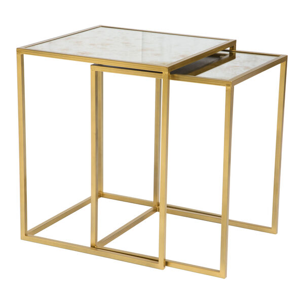 Calais Gold and Mirror Nesting Table, image 1