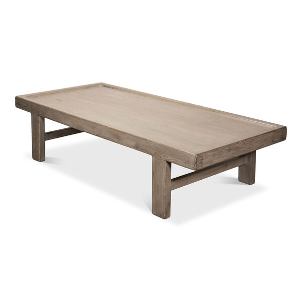 Gray 37-Inch Large Wood Panel Coffee Table, image 3