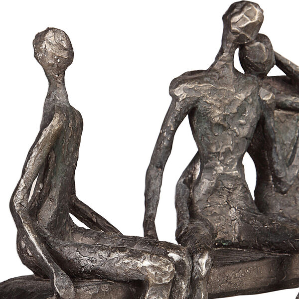 Camaraderie Aged Silver Figurine, image 3