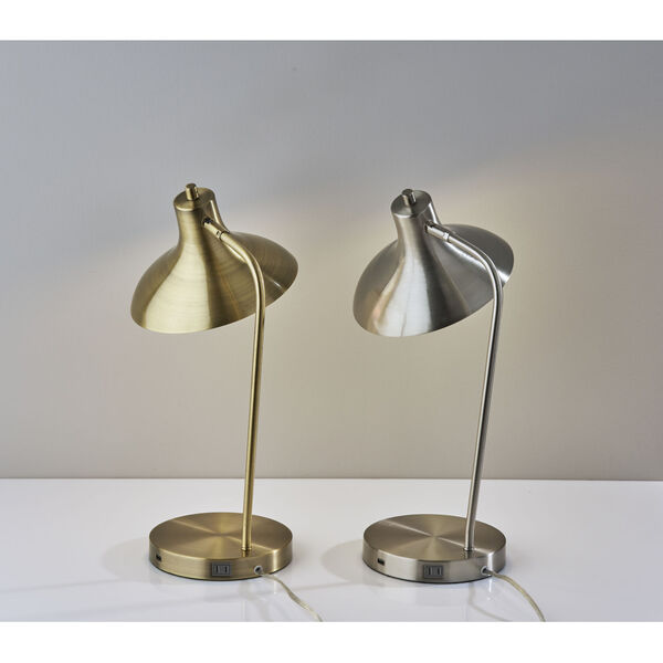 Cleo Brushed Steel One-Light Desk Lamp, image 4