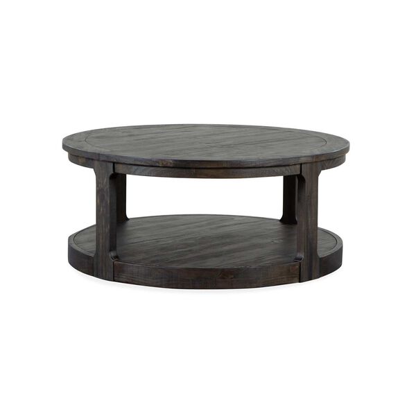 Boswell Black Round Cocktail Table with Casters, image 1