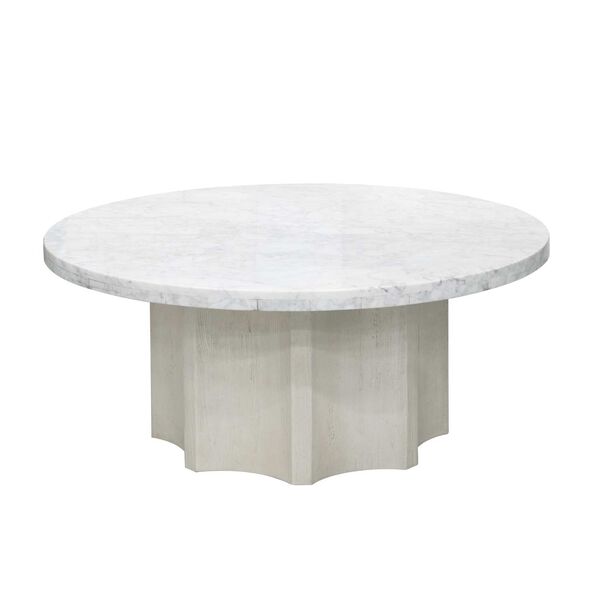 Pulaski Accents White 40-Inch Round Cocktail Table with Marble Top, image 6