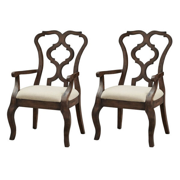 Chateau Brown Upholstered Dining Arm Chair, Set of 2, image 1