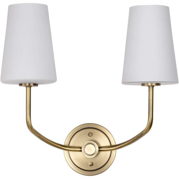 Cordello Vintage Brass Two-Light Wall Sconce, image 3