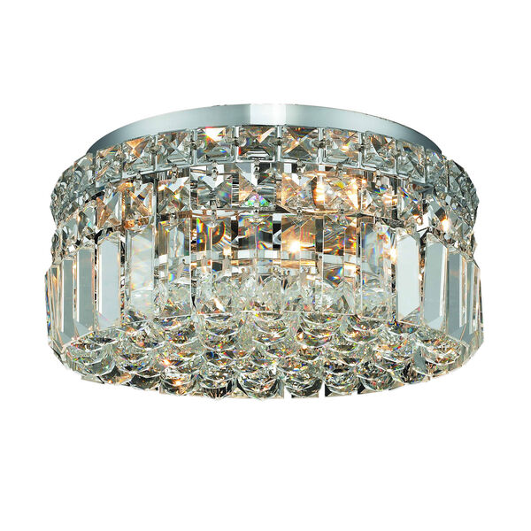 Maxim Chrome Four-Light 12-Inch Flush Mount with Royal Cut Clear Crystal, image 1