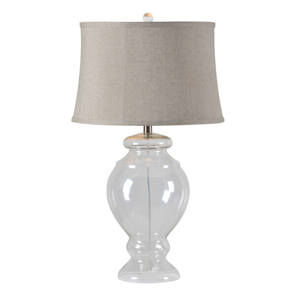 Leah Clear Glass One-Light 30-Inch Table Lamp Set of Two, image 1