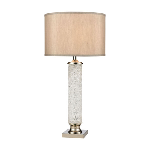 Clear and Polished Nickel One-Light Table Lamp, image 1