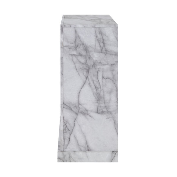 Dendale White Faux Marble Electric Fireplace, image 6