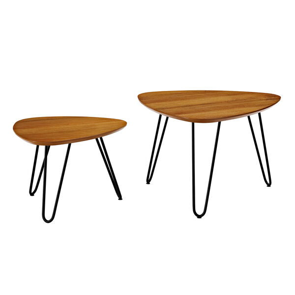 Hairpin Leg Wood Nesting Coffee Table Set - Walnut, image 3