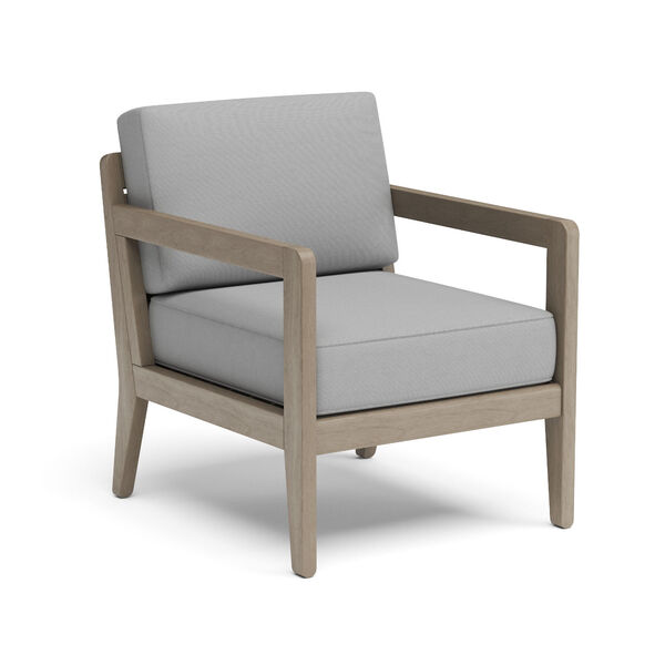 Sustain Rattan and Gray Outdoor Lounge Chair, image 1