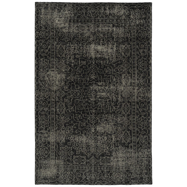 Knotted Earth Black and Ivory Area Rug, image 1