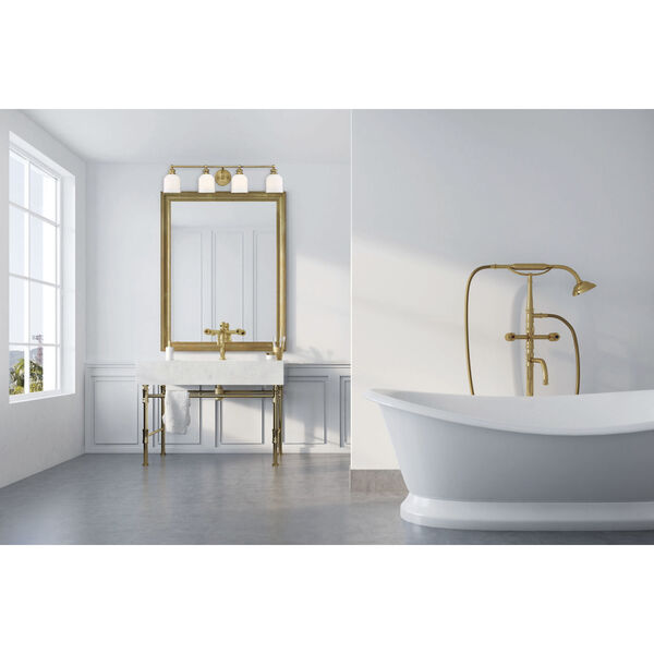 Melrose Warm Brass Four-Light Bath Vanity, image 6