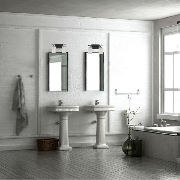 Carmine Matte Black Two-Light Bath Vanity, image 4