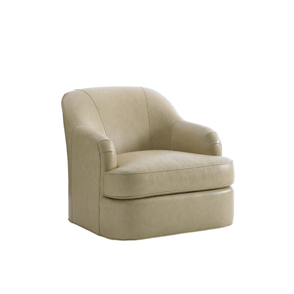Laurel Canyon Tan Alta Vista Leather Swivel Chair, image 1