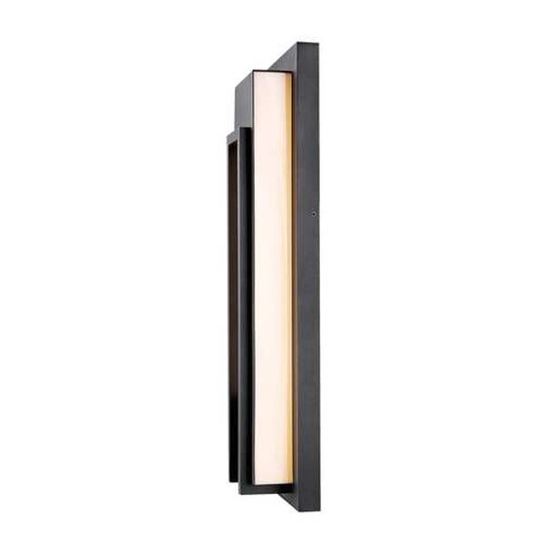 Keaton Black LED Outdoor Wall Sconce with White Glass Shade, image 5