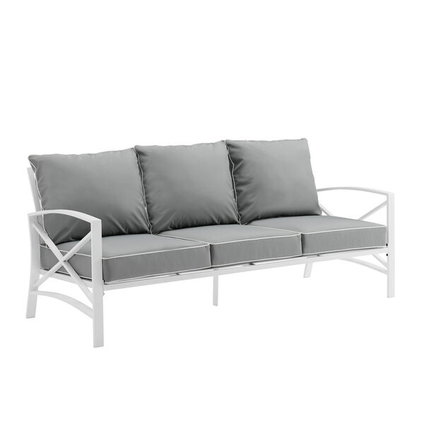 Kaplan White and Gray Outdoor Metal Sofa, image 3