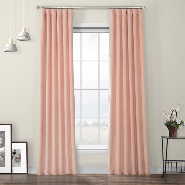 Pink Blossom Heritage Plush Velvet Curtain Single Panel, image 1
