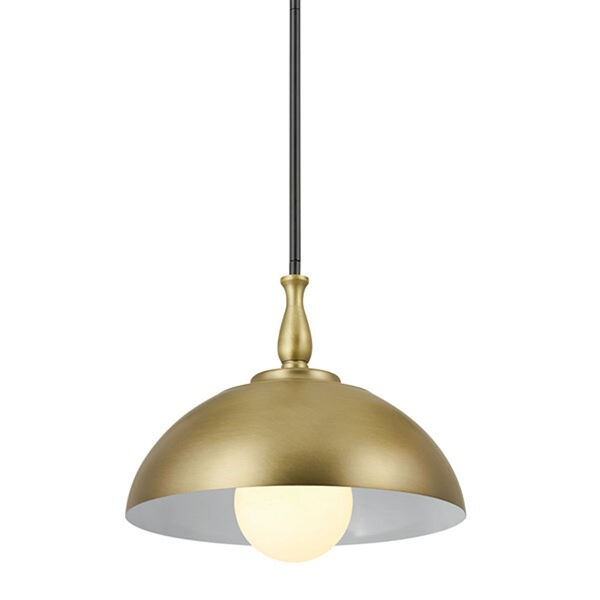 Homestead Natural Brass and Black 14-Inch One-Light Pendant, image 1