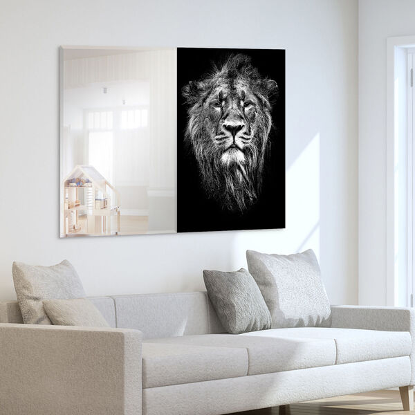 Lion Black 36 x 48-Inch Rectangular Beveled Wall Mirror, image 1
