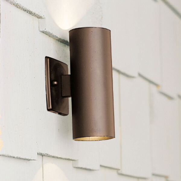 Textured Architectural Bronze Two-Light Up and Down Outdoor Accent Light, image 1
