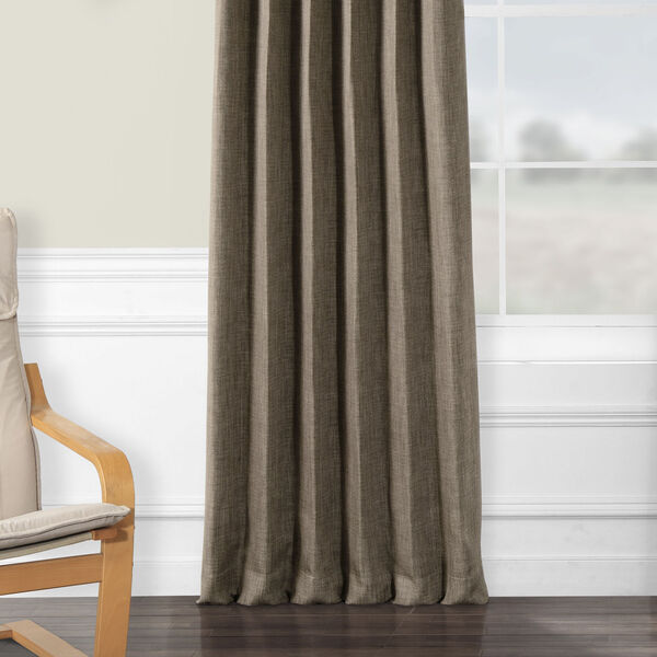 Faux Linen Blackout Brown 50 x 84 In. Curtain Single Panel, image 5