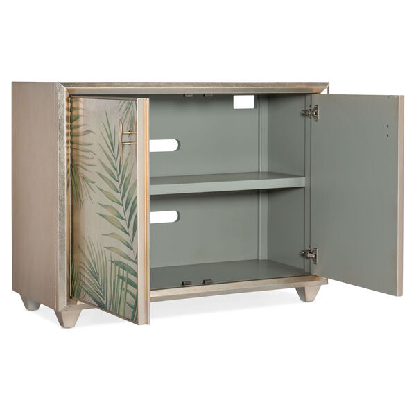 Melange White Green Lets Be Fronds Two Door Chest, image 2