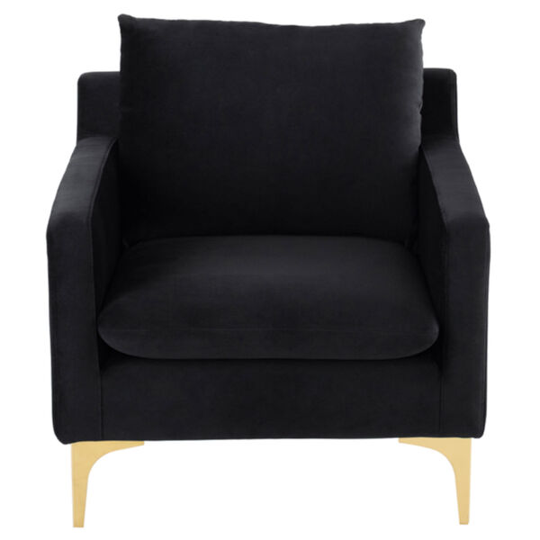 Anders Matte Black and Gold Occasional Chair, image 2